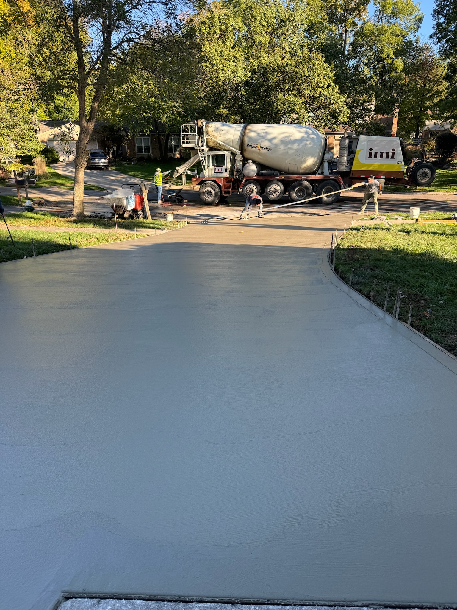 Concrete pouring in progress