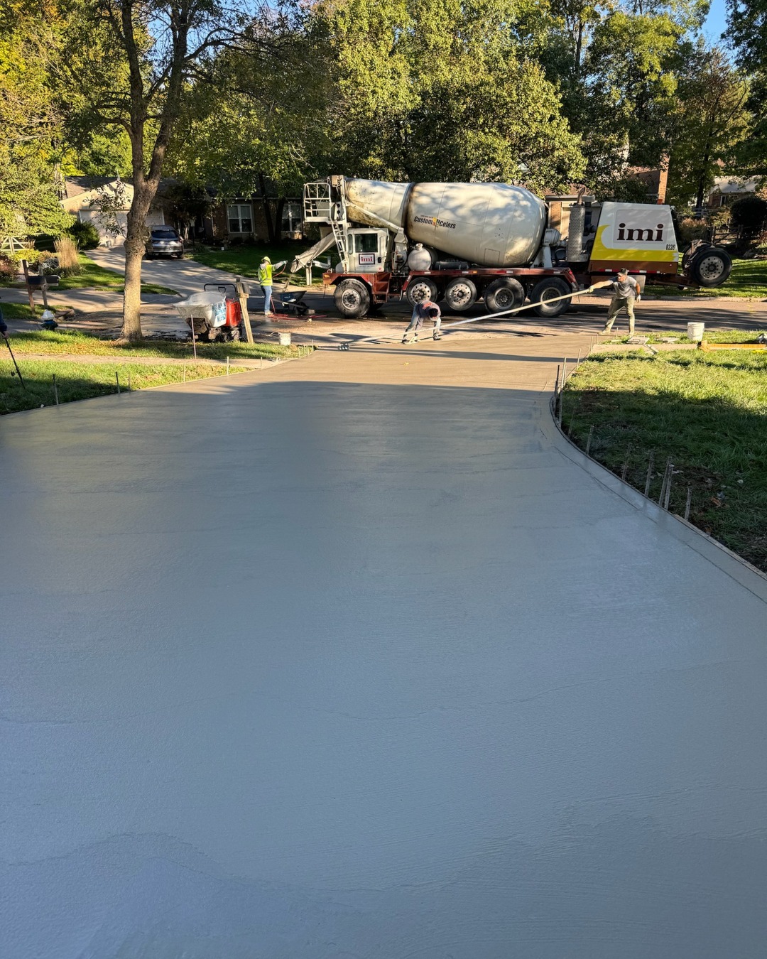 Concrete truck on site